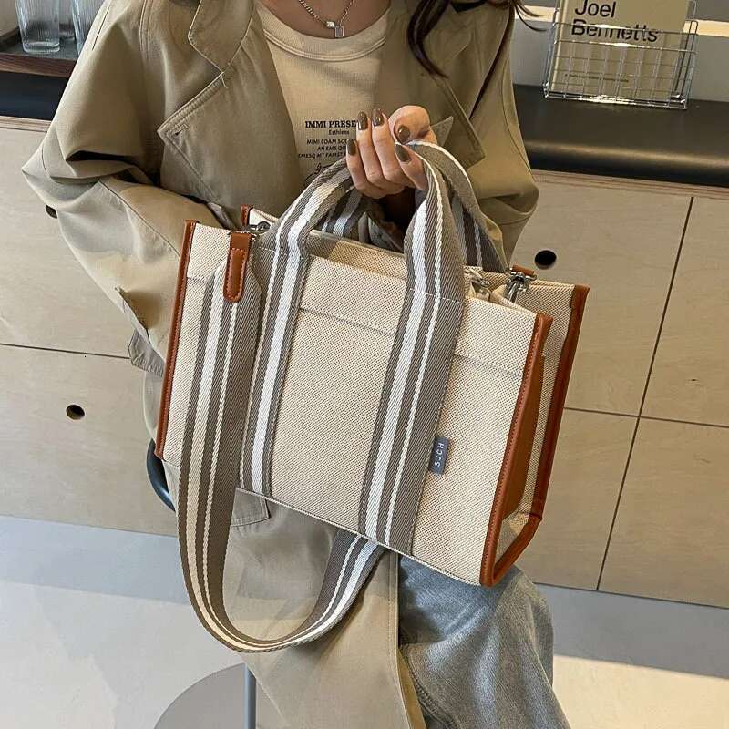 Luxury Designer Large Capacity Canvas Tote Women In New Vintage Handbag For Class Commuting Crossbody Shoulder Bag