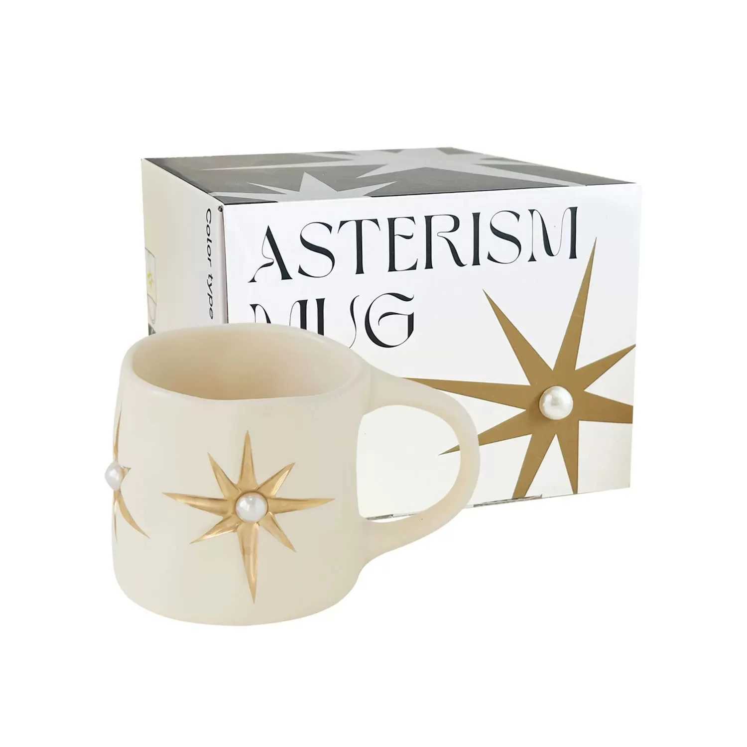 Star cup gem pearl ceramic cup mug coffee cup water cup Y251125