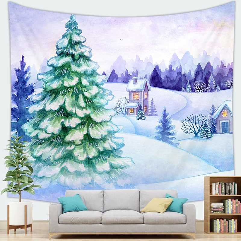 Background of Santa Claus digital-printed polyester tapestries living rooms bedrooms macrame wall hanging room decor aestheticM251125