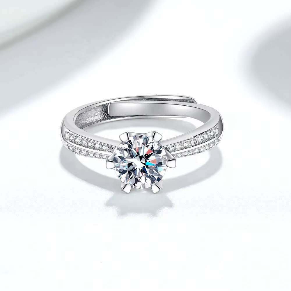 Wholesale Custom GRA VVS Moissanite S925 925 Sterling Silver Anneaux Anel Anillo Fashion Jewelry Finger Ring for Women Lady