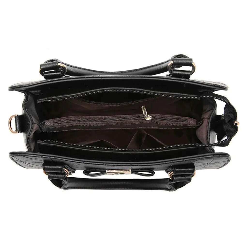 PU Leather Ladies Handbag Fashion Zipper Soild Color Tote Travel Purse Large Capacity Women Crossbody Shoulder Bag