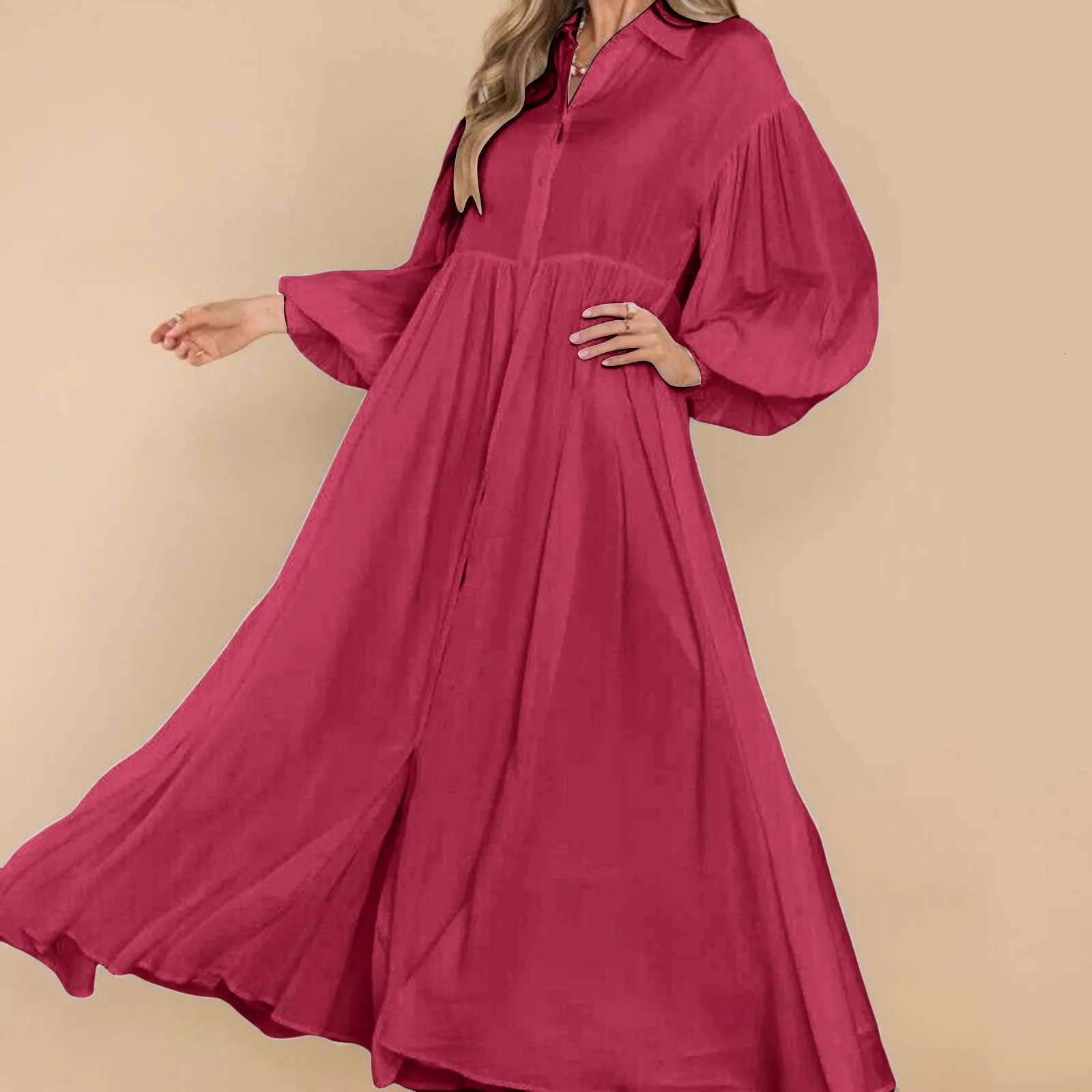 Dongdumaoyi New Summer Maxi Dress Turn Down Collar Button Overall Slits Oversized Casual Shirt Mujer Vestidos