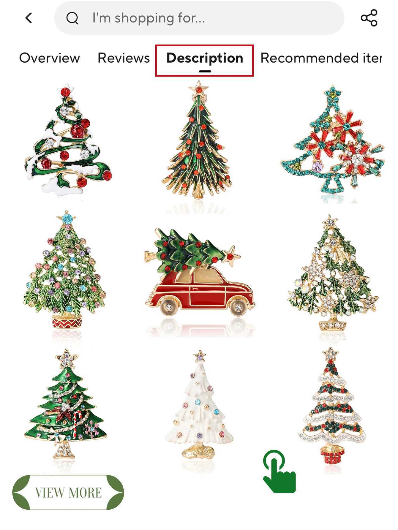 Christmas Rhinestone Christmas Tree Brooch for Women Unisex Glass Plant Pins Event Party Decoration Clothes Accessories J251125