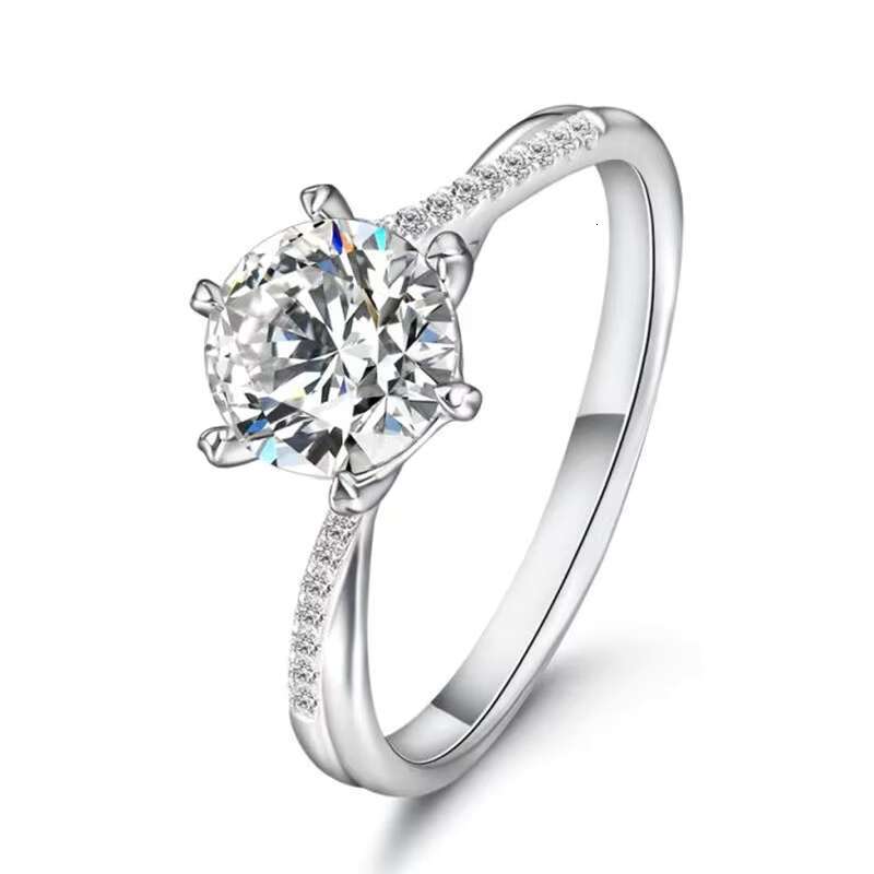 Fashion Custom Engagement Moissanite Rings Wedding Jewelry 925 Sterling Silver Ring for 18K Gold Plated