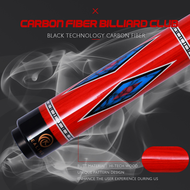 OKHEALING 1/2 Professioneller Billard-Stick, Carbon Carbon Fiber Billard Stick, 58in Pool-Queues, Billard-Stick, 12.9 mm Billard-Cue Tip