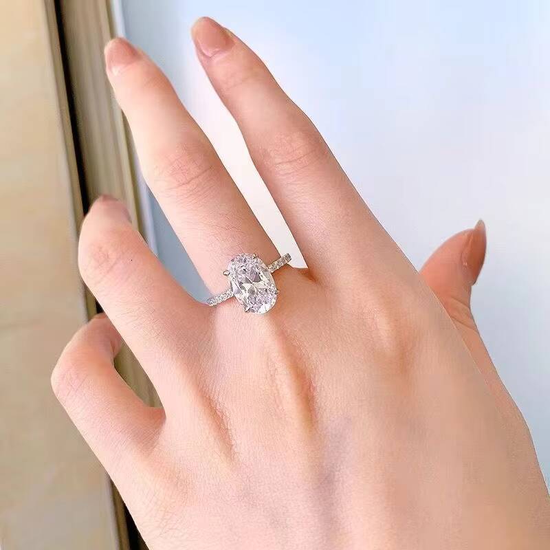 IGI Lab Diamonds Fashion Fine Rings 10K 14K Gold Platinum Jewelry Lab Grown Diamond Ring Oval Engagement Rings for Women