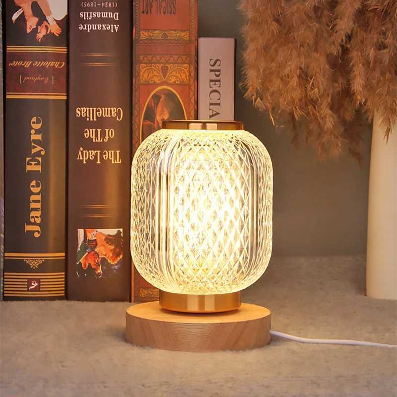 Crystal LED Table Lamp Stepless Dimming USB Charging Touch Switch Remote Control Bedside Light Living Room Decoration Desk LampM251125
