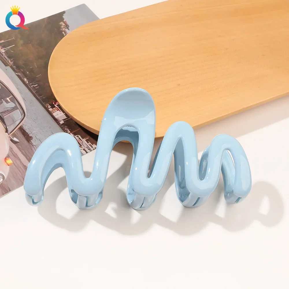 Colorful jelly wave hair clip summer fashion hair clip sweet ponytail bucket girls fashion hair clipT250425
