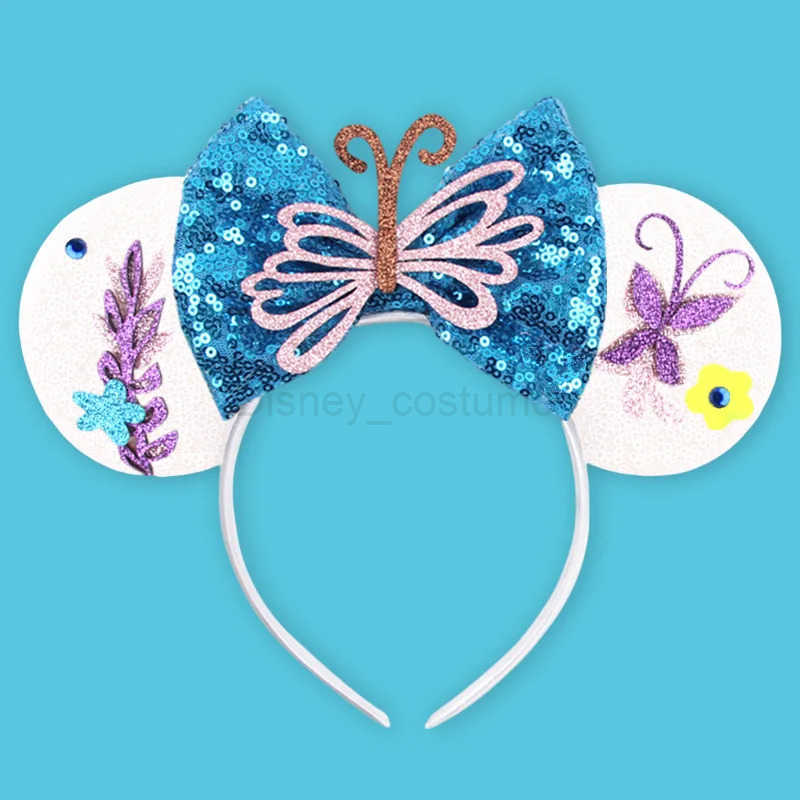 Disney Encanto Mickey Mouse Earbands Headbands Isabella Mirabel Girls Headbands Sparkling Bow Hair Female Hair Accessories X250425