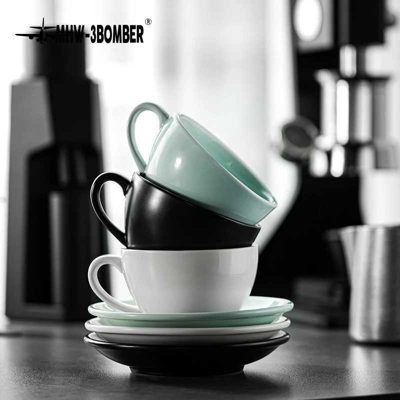Coffee Cups ic Latte Art Cups with Saucer 280ml Tea Cup Ceramic Espresso Mug Kitchen Bar Coffee Accessories Y251125