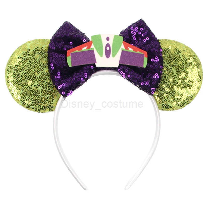 Disney Cartoon Disney Mickey Mouse Ear Headband Children Adult Festival Party Glitter 5 Bow Hair Baby Girl Party Hair Accessories X250425