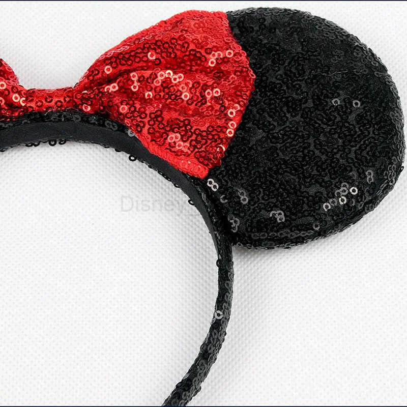 Disney Mickey Minnie Ears Bow Headwear Headband Holiday DIY Hair Accessories Hair Christmas Glitter Hair Bow Female Gift X250425