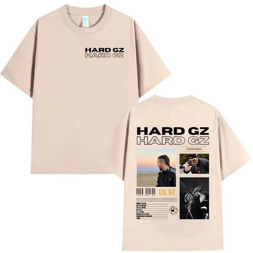 Rap singer HARD GZ Tour 2025 graphic T-shirt mens hip-hop fashion cotton short sleeved T-shirt retro oversized T-shirt street clothing W250425