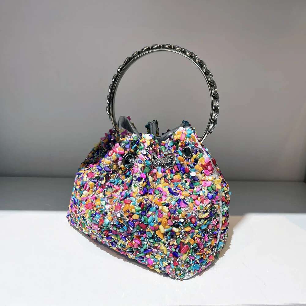 Handle Rhinestones Evening Clutch Bag Purses And Handbag Designer Shoulder Shiny Crystal Clutch Purse Bucket Bag