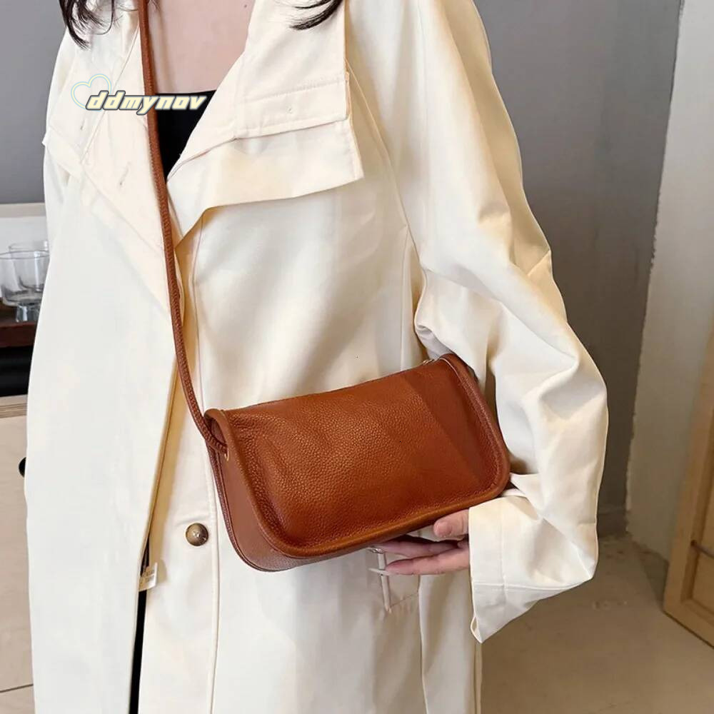 100%Real Cowhide Genuine Leather Sac Fashion Women Crossbody Bags for Ladies New High Capacity Shoulder Bag Handbag Female Purse ddmynov