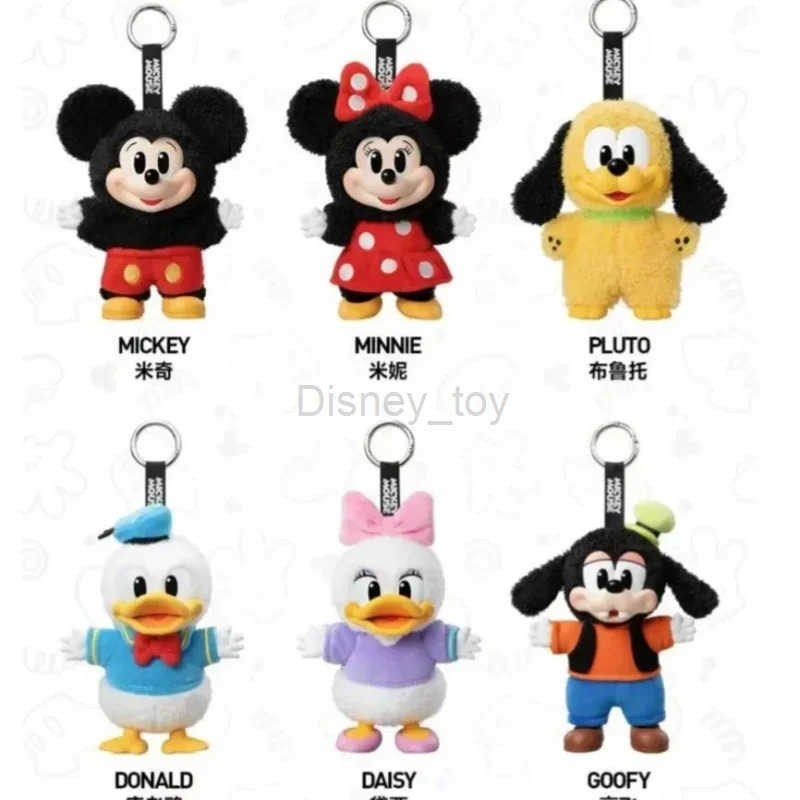 Mickey Family Cute Together Keychain Series Blind Box Vinyl Doll Anime Picture Decoration Series Childrens Gifts Y250425