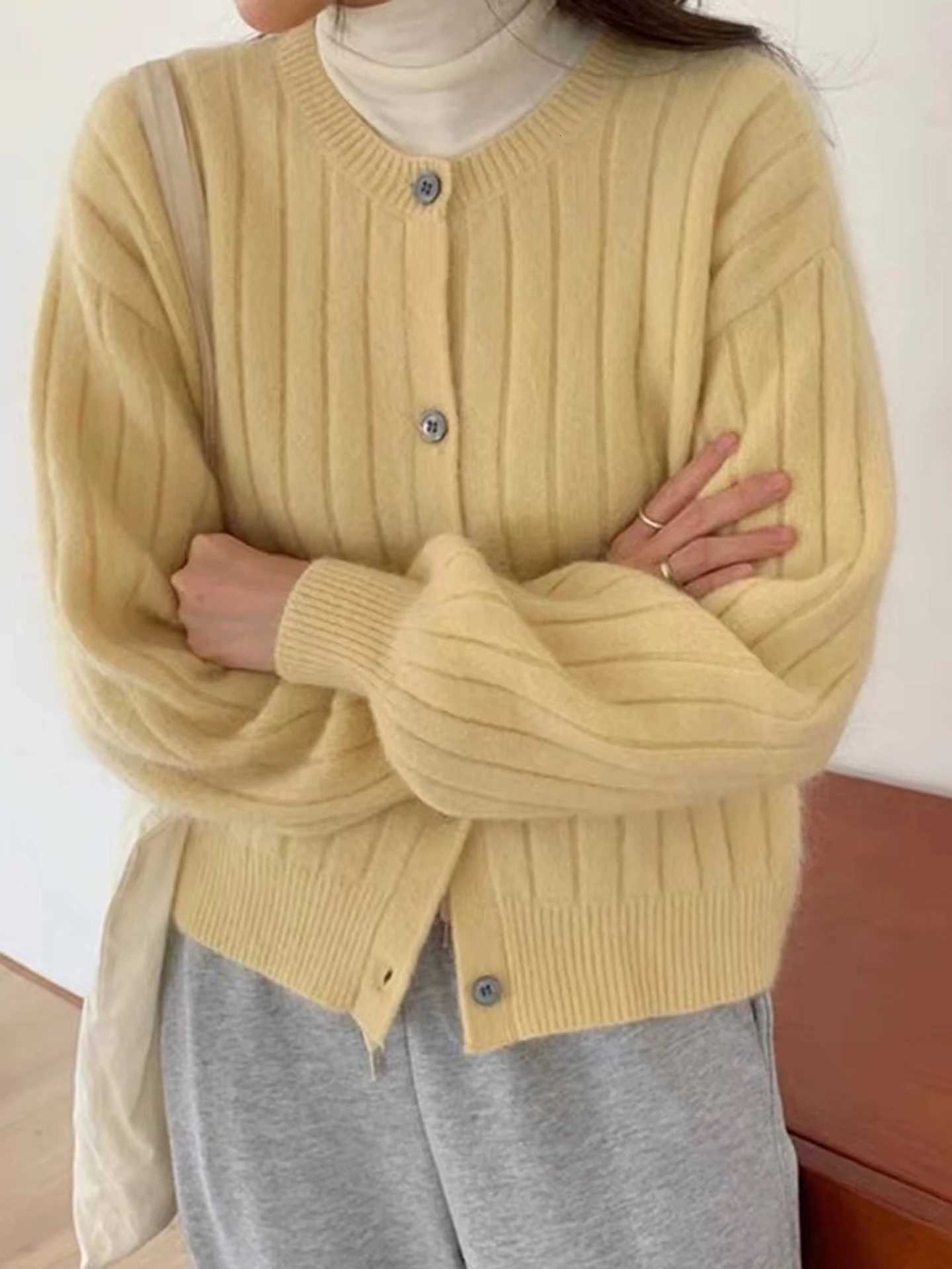 Autumn pit cardigan female 100 pure cashmere sweater high-end thick knitted soft waxy sweater coatT251125