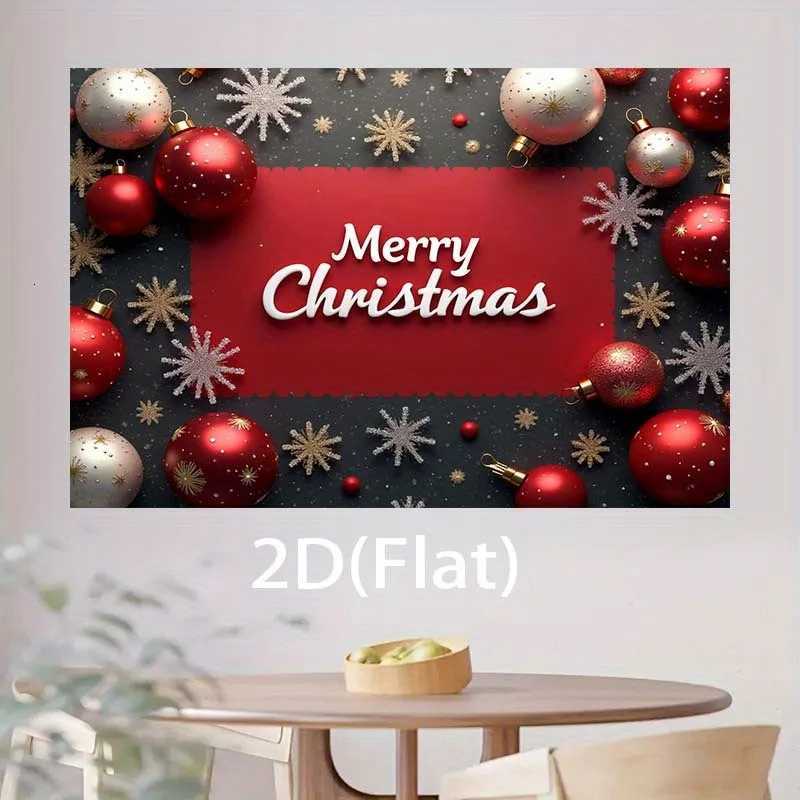 VIKAMA Elegant Christmas Banner Tapestry Light Luxury Party Decoration Wall Hanging Indoor and Outdoor Festival Wall TapestryM251125