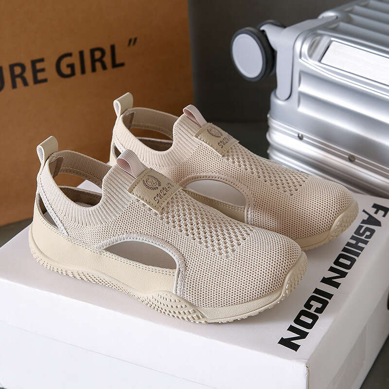 2024 Little White Summer New Korean Edition Ins Female Student Casual Hollow out Versatile Flyknit Women's Shoes K1506