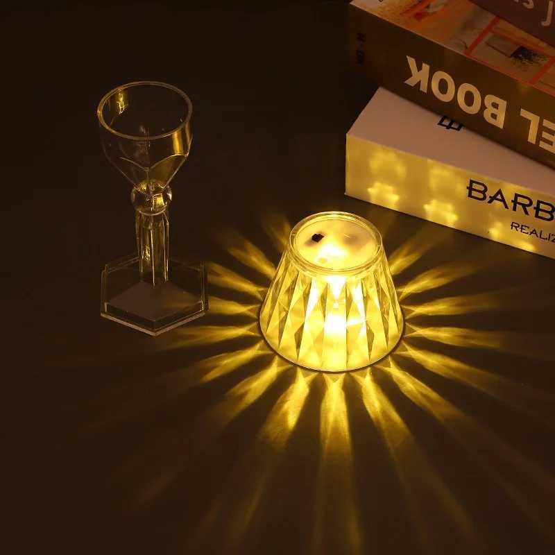 Mini Crystal Table Lamp Color Changing Battery Bedsides Lamp Night Light For Table Dinner Bar Bedroom Party Christmas LED NightM251125