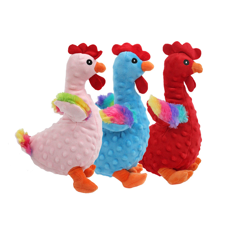 Pet Supplies Crinkle Dog Toy for Small, Medium, and Large Breeds, Cute Stuffing Rooster with Soft Squeaker, Fun for Indoor Small Dogs and Pups, No Mes