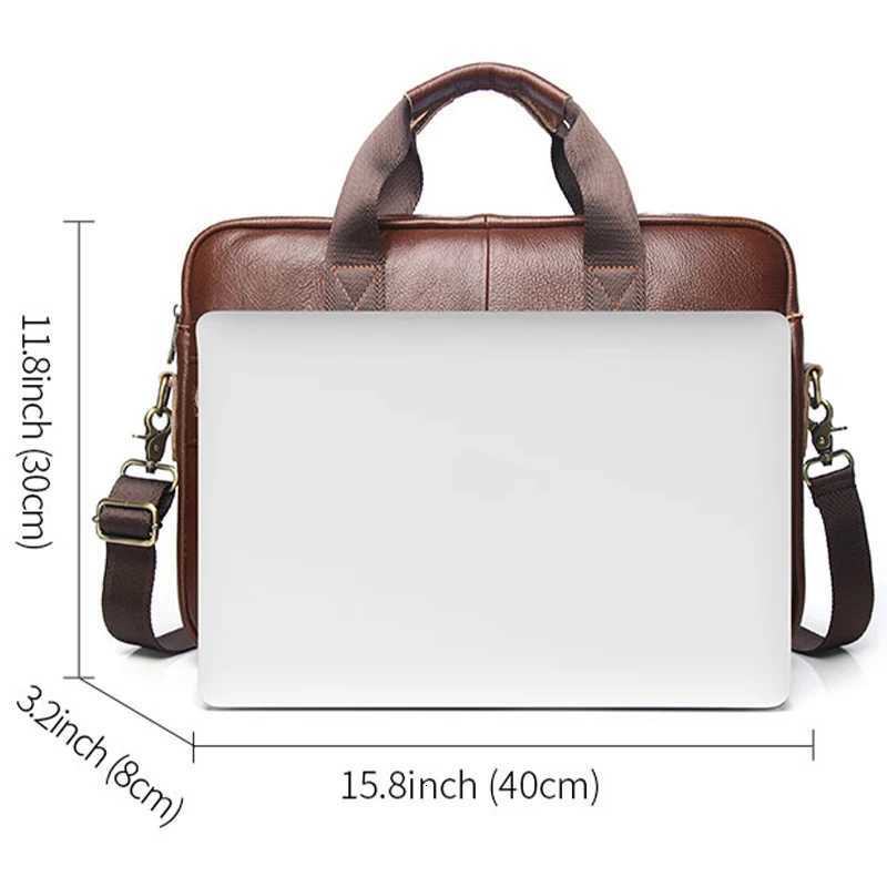 SCHLATUM Genuine Leather Briefcases Hard For Men 156 Inch Office Bussiness Computer Bag Vintage Handbags Laptop Briefcase BagsT251125