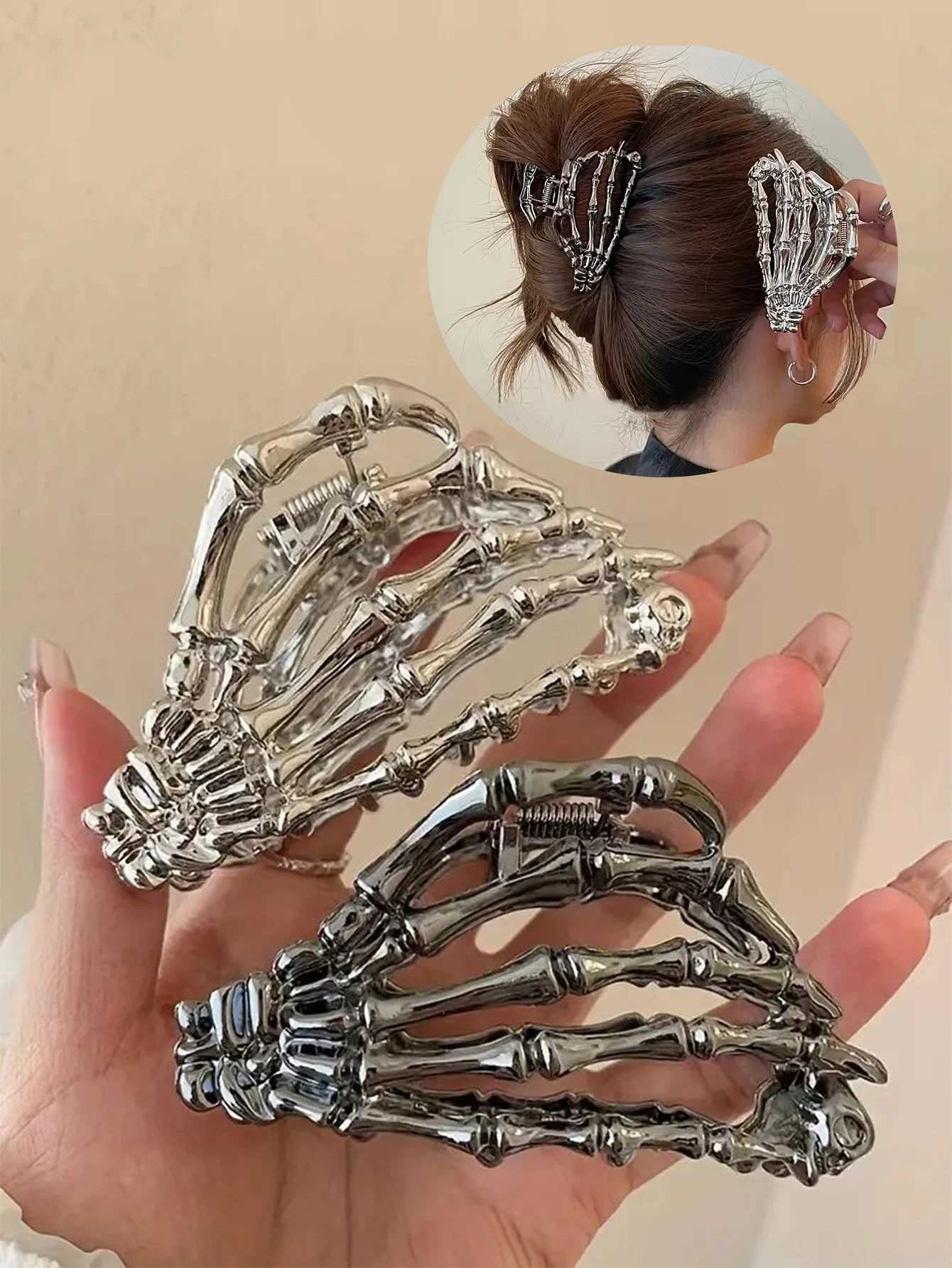 1 piece of Halloween skull shaped hair grab clip on bread for making fashionable hairstyle accessories suitable for girls and daily wearT250425