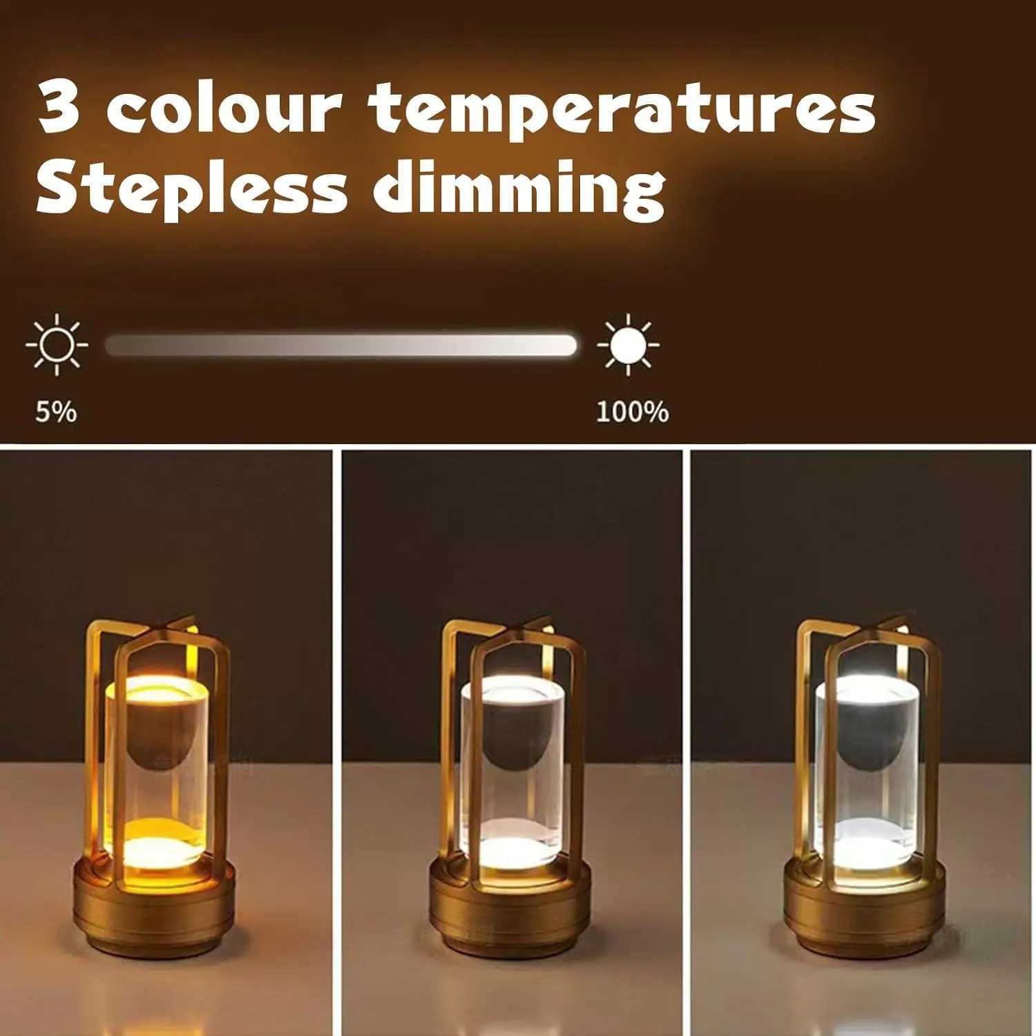 Wireless Table Lamp LED Touch Sensor Desktop Night Light Rechargeable Reading Lamp for Restaurant Hotel Bar Bedroom Decor LightM251125