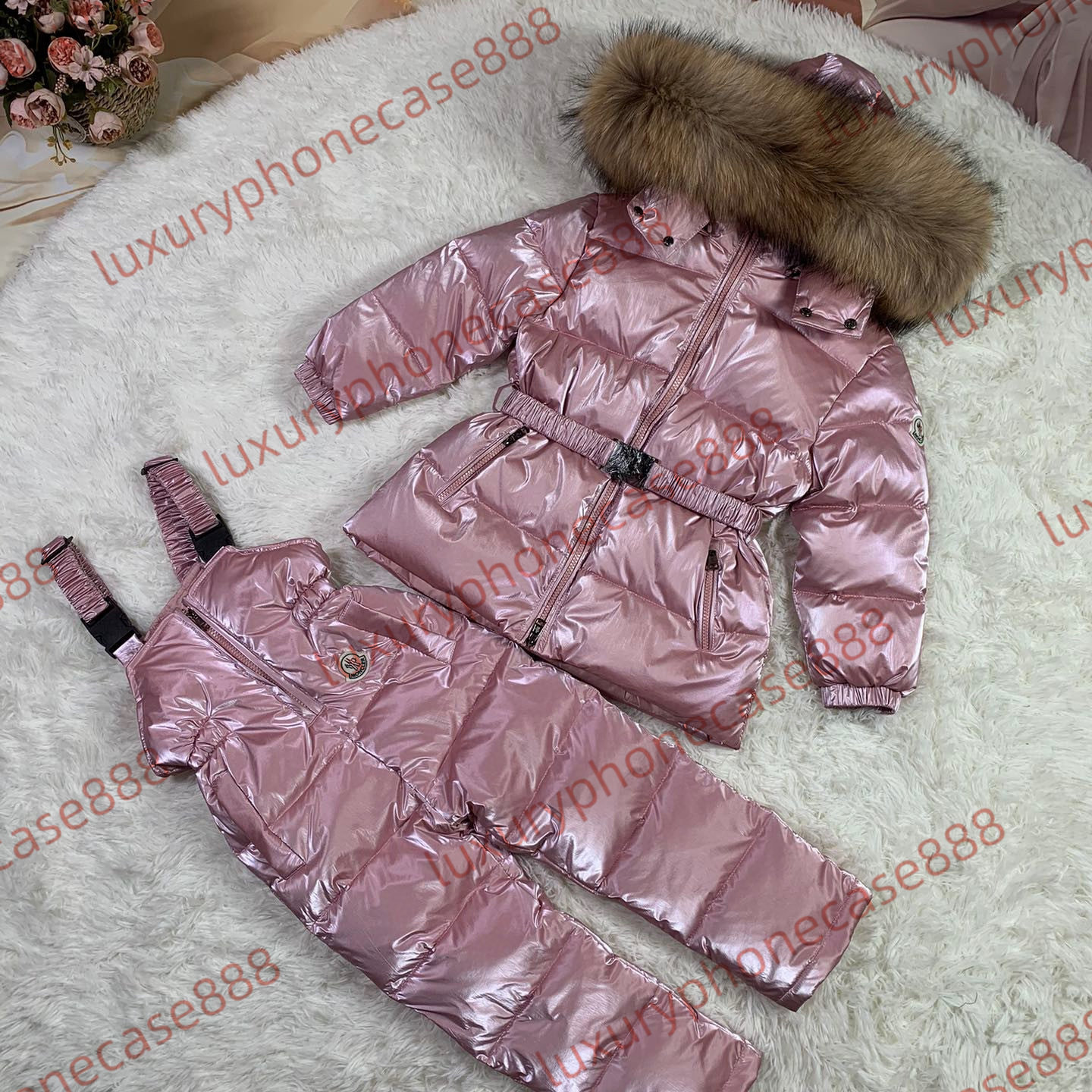 kids tracksuit kids designer clothes Winter Warm M Embroidered Badge kids puffer jacket kid Jumpsuit set parka Clothes Kids Snowsuit Children Clothing Set 2pcs AAA