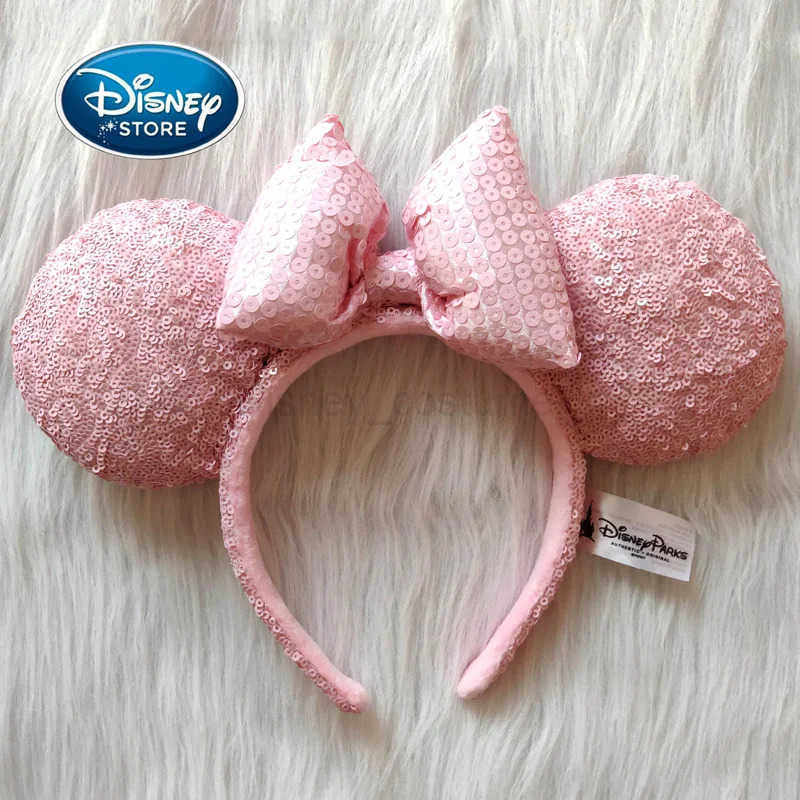 Disney Pink Butterfly Sparkle Mickey Mouse Headband Disney Minnie Earband Headband Childrens Decorative Gift X250425