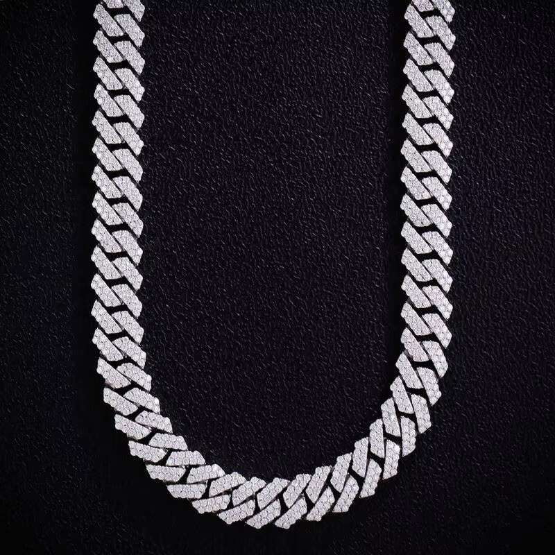 Fine Jewelry Necklaces 925 Silver Mossanite Diamond 10mm Cuban Link Chain Necklaces for Women Cuban Bracelet Diamond Cuban