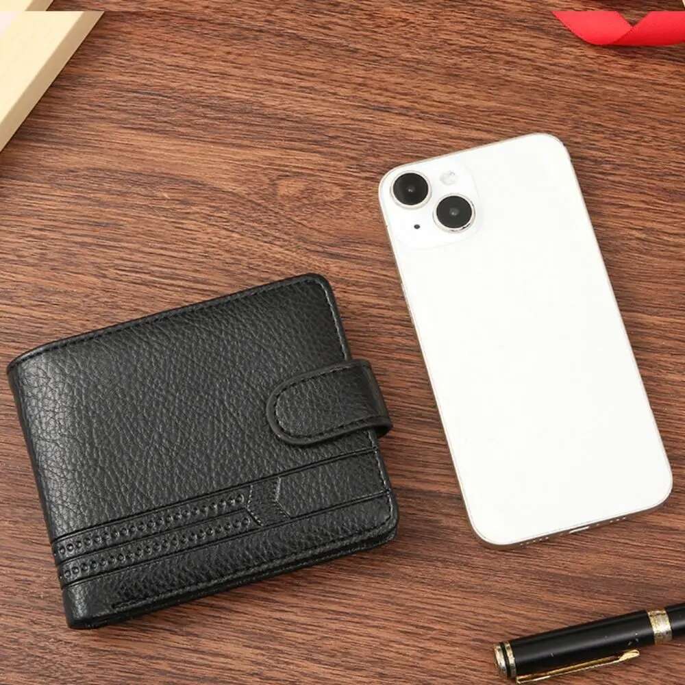 Men Wallets Leather Zipper Man Slim Card Horders Quality Male Short Multi-Card Wallet Coin Pocket Purse