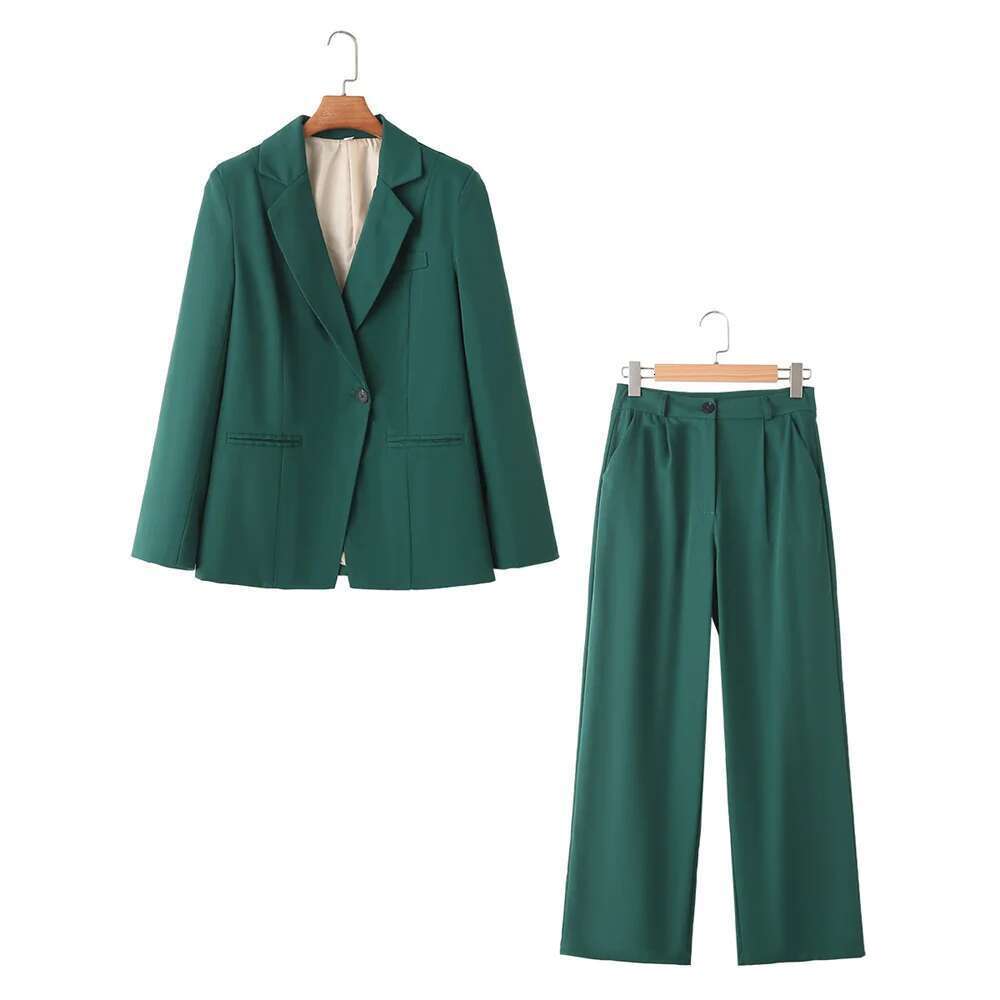 2024Zar * Spring/Summer New Women's Fashion Casual European American Style One Button Suit Coat And Pants Set