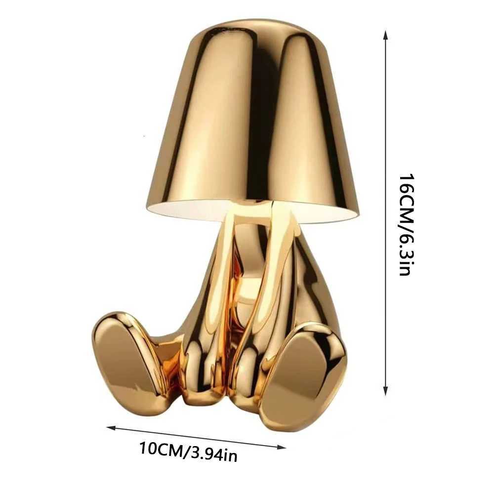 Bedside Touch Control Table Lamp Gold Decorative Thinker Statue LED Table Lamp 3 Levels of Brightness Room Decorative Table LaM251125