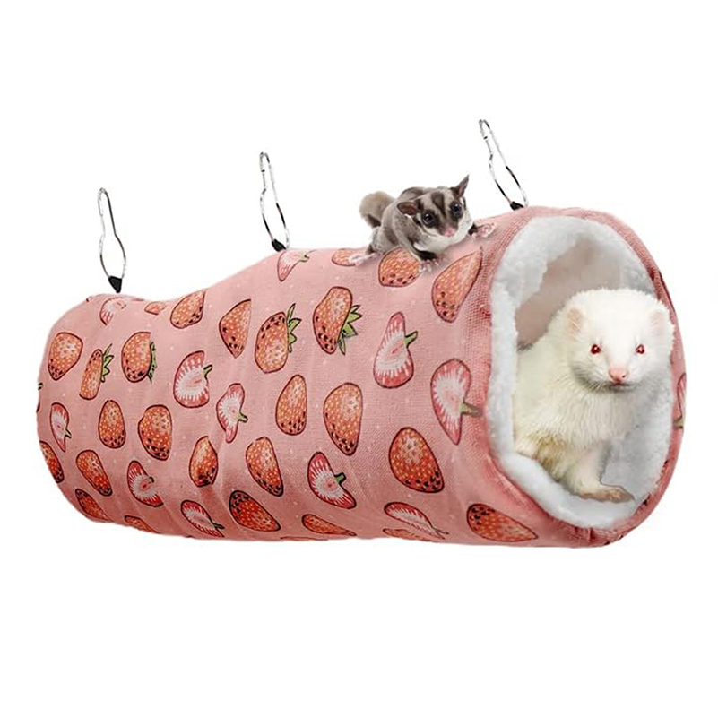 Small Animal Tunnel Toys Rat Hamster Cage Accessories Warm Guinea Pig Bed Hamster Tunnel Ferret Chinchilla Bunk Bed Hanging Bed Nest for Bunny Sugar G