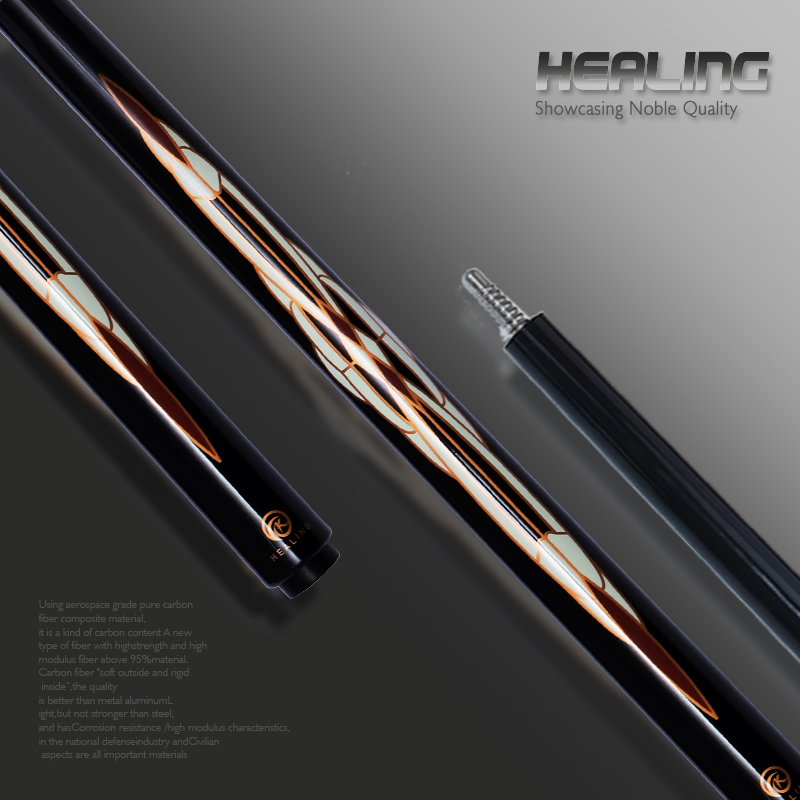 OKHEALING 3 Pieces 12.9mm Tip Break-Jump Cue Black Technology Carbon Fiber Shaft Butt 147cm 20~22oz Radial Pin Billiard Cue Pool Game Cues
