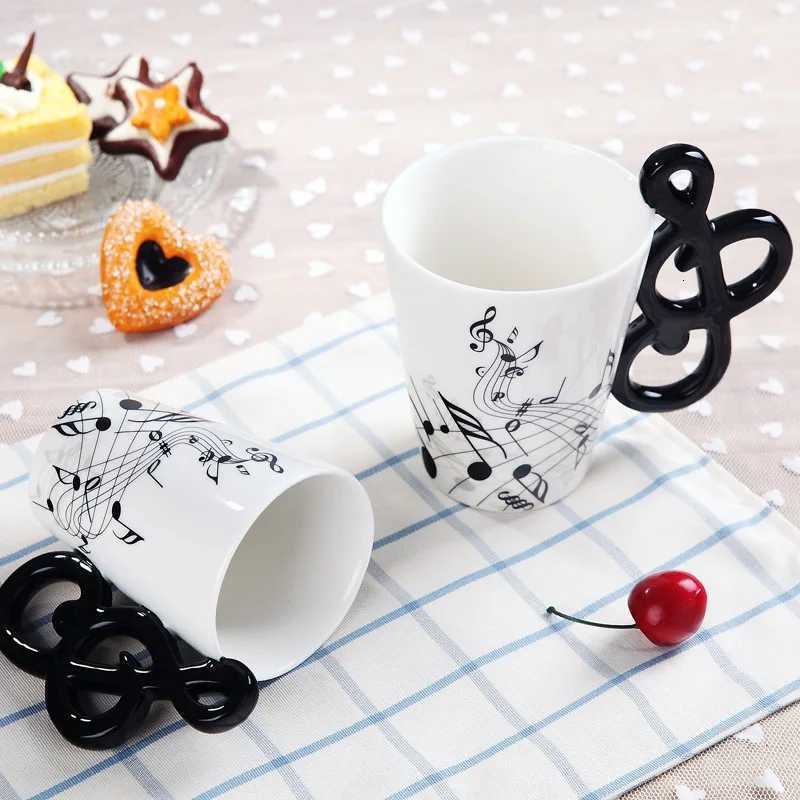 240ml Creative Music Ceramic Mug Guitar Violin Style Cute Coffee Tea Milk Stave Mugs And Cups with Handle Novelty Gifts Y251125