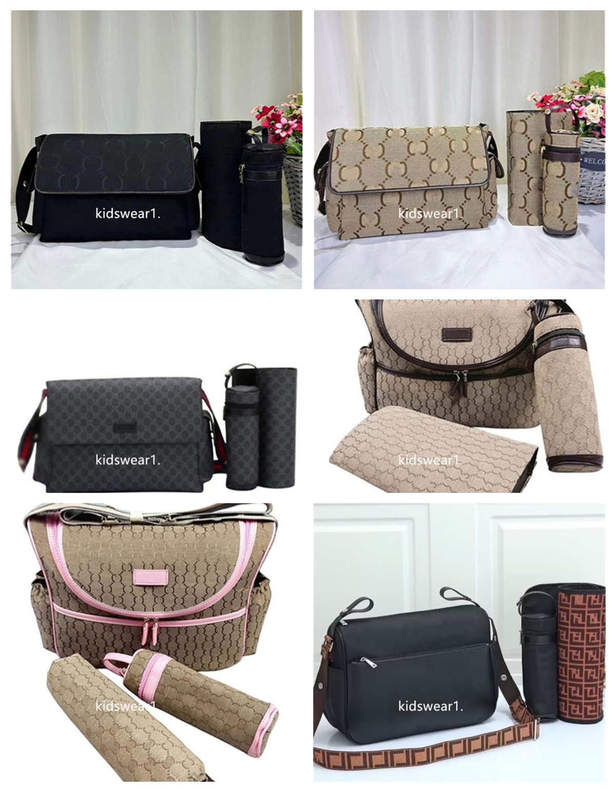 diaper bags Baby bag Fashion designer change diapering large bag 3 pcs sets nylon nappy nursing mummy mom canvas floral Multi-function large space handbag 2025