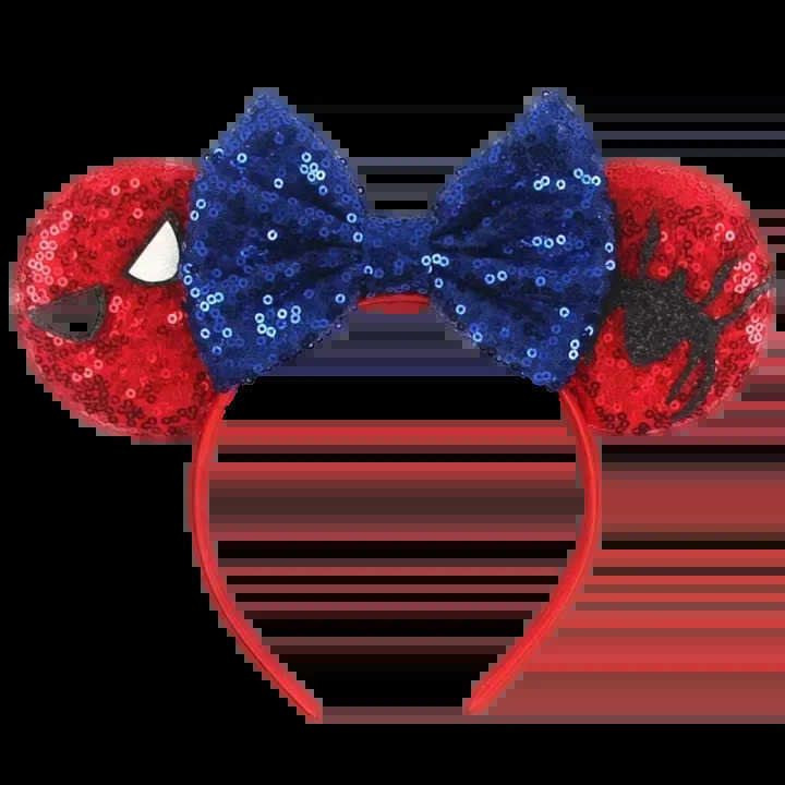Disney Mickey Mouse Marvel Spider man Ear Headbands for Adults Women Sequins Hair Accessories Girls Kids Hairbands Boys Headwear X250425