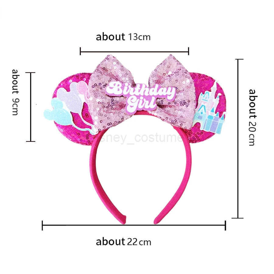 Disney 2025 Latest Minnie Earbands Headbands Birthday Girls Festival Parties sequins bows childrens adult hair girls hair accessories gifts X250425
