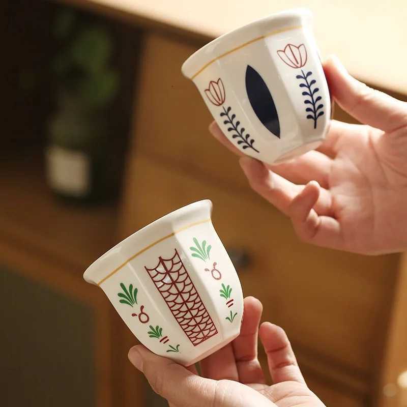 180ml/250ml Coffee Cup Hand Held Espresso Cup Vintage Middle Eastern Ceramics Candle Porcelain for Household New Pottery Tea Cup Y251125