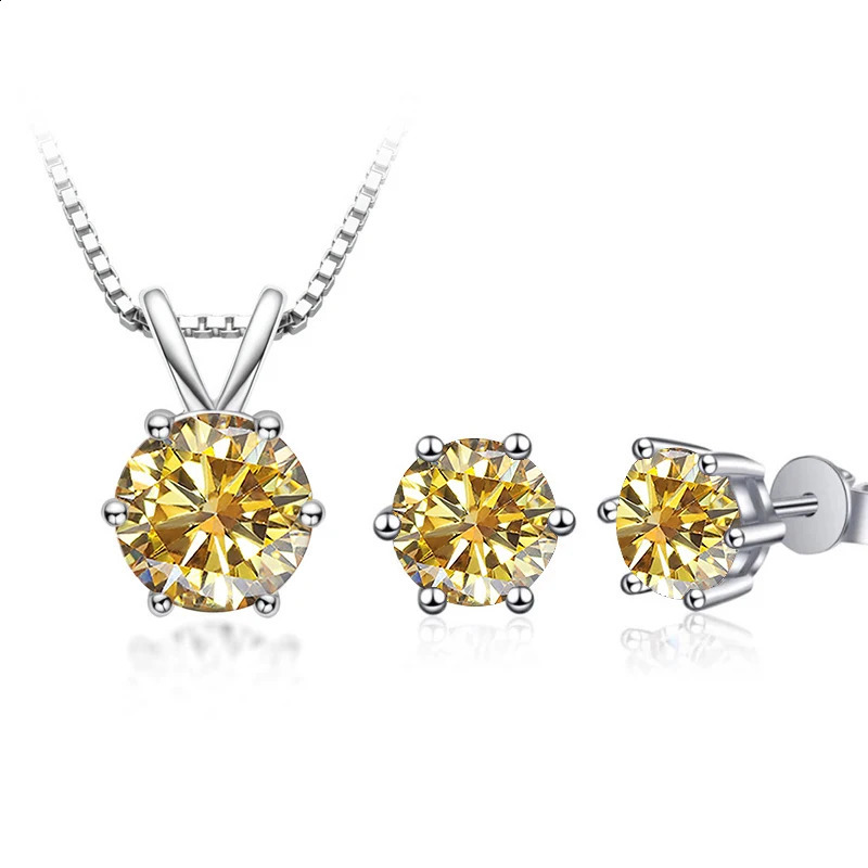 JoyceJelly 3CT Jewelry Set with GRA Sterling Silver 925 Necklace Earrings Wedding Fine Jewerly Pass Dismond Tester 250417