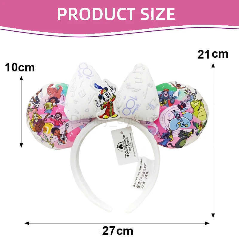 Disney New Disney Minnie Mouse Ear Strap Holiday Party Princess Bow Hair COSTUME Headband Cosplay Plush Adult/Children Headband Gift X250425