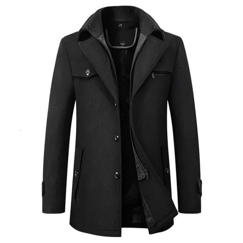 New 2025 Woolen Coat Mens Business Casual Fashionable Thickened Warm Extra Trendy Flow Fashion JacketT251125