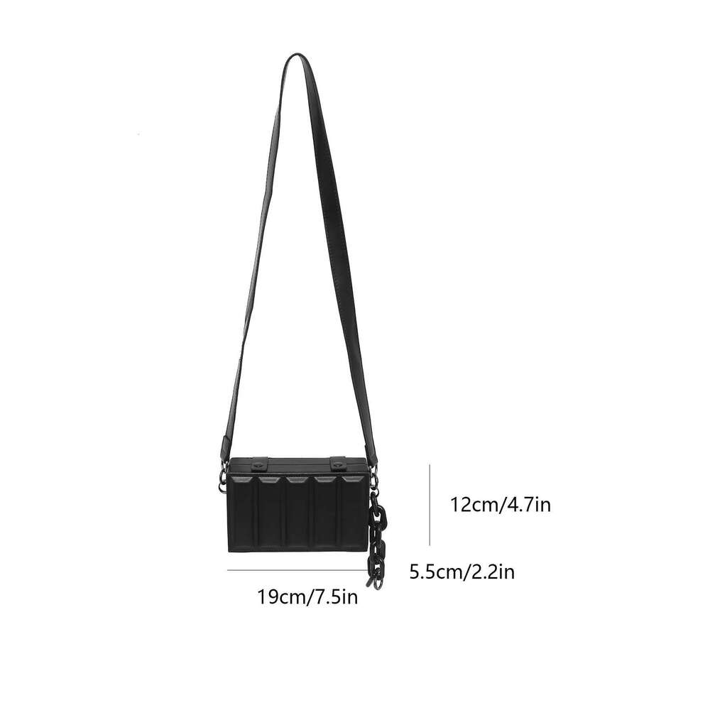 Designer Bag Trend PU Box Unisex Minimalist Design Men's Small Sling Bag Chains Crossbody Bags Men 19*5.5*12Cm