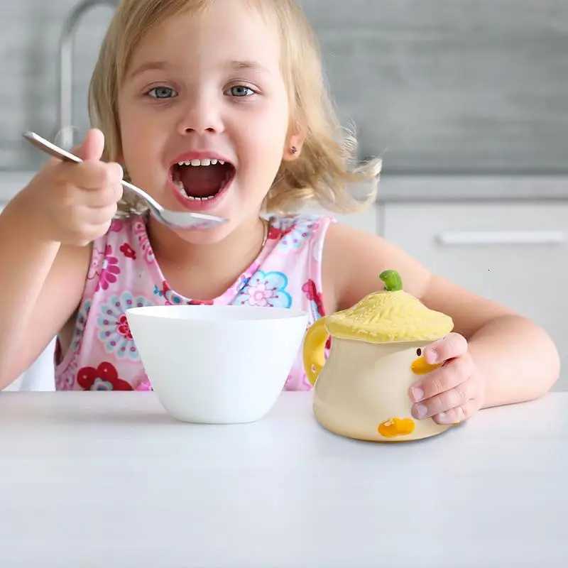 Cute Duck Mug Ceramic Duck Mug With Hat Lid 400ml Cartoon Ceramic Drinkware Tableware With Handle For Kids And Adult Christmas Y251125