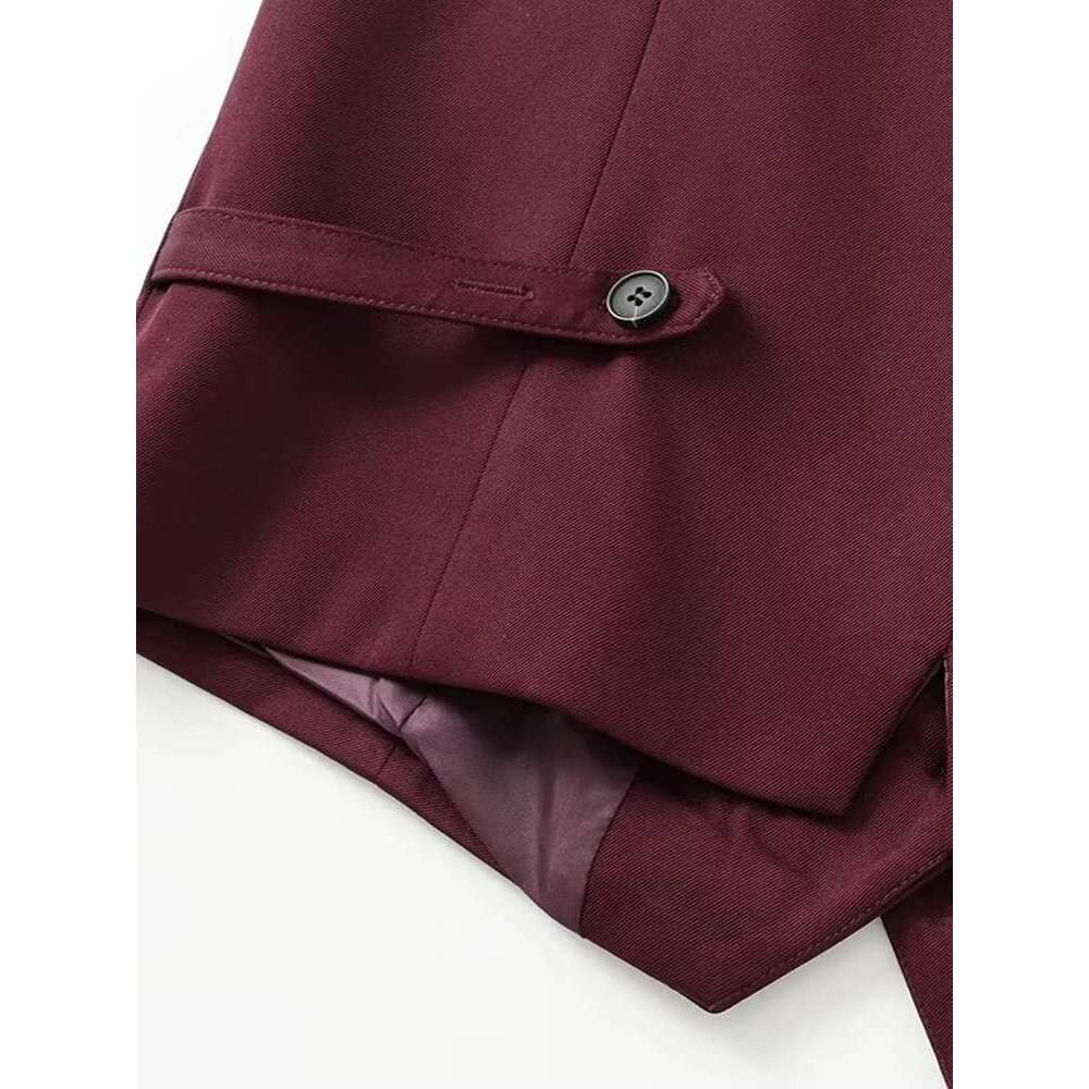 Trza-Women's Front Button Fitted Waistcoat And High Waist Pleated Wide Leg Pants, Female Two Piece Sets, Fashion