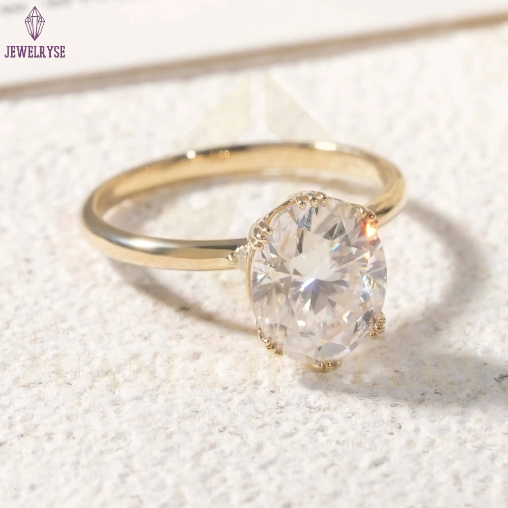Custom Design Oval Cut 10K Solid Gold Lab Grown Diamond Wedding Rings Fine Jewelry Lab Diamond Gold Engagement Ring