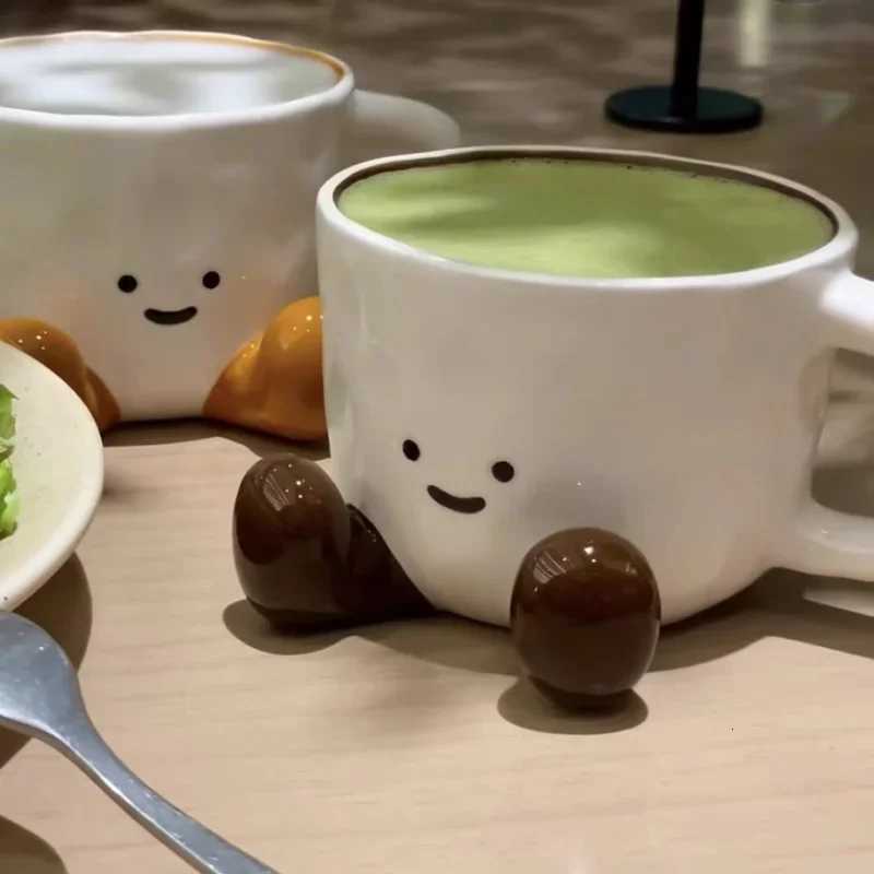 350ml Creative Ceramic Coffee Cup Mug with Handle Cartoon High Temperature Drinking Cup Home Desktop Decoration Water Cup Gift Y251125