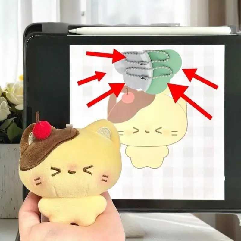 Kids Cherry Pudding Bear Plush Keychain High-Quality Soft Stuffed Doll Pendant Car Key Ring Decorative Backpack GiftXJ251125